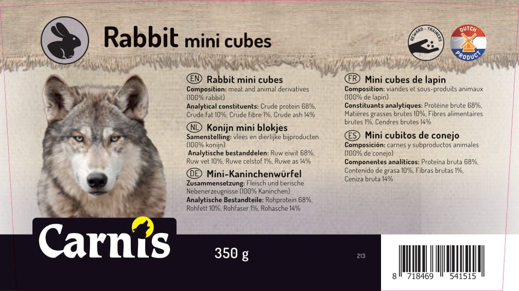 Mini cubes de lapin (en seau de 350g) – Image 3