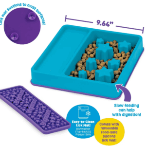 Gamelle 2 en 1 anti glouton et tapis de léchage