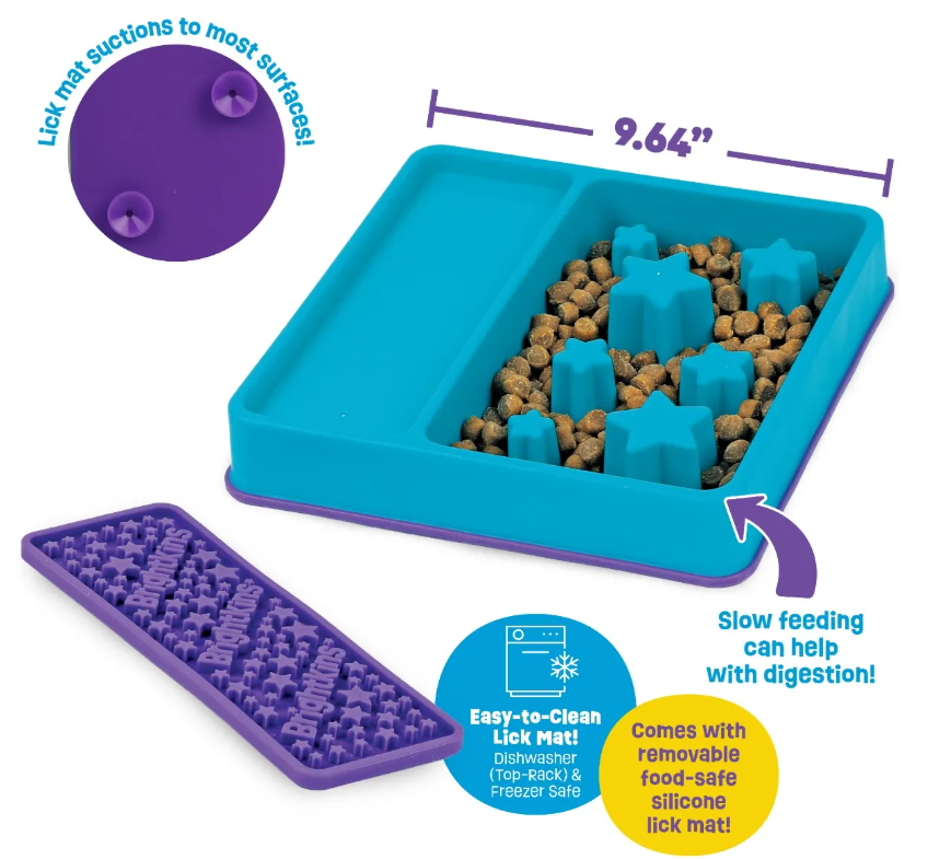 Gamelle 2 en 1 anti glouton et tapis de léchage