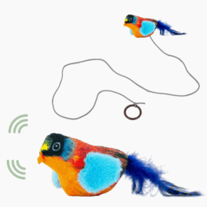 Jouet pour chat Oiseaux gazouillants avec ficelle de 90 cm